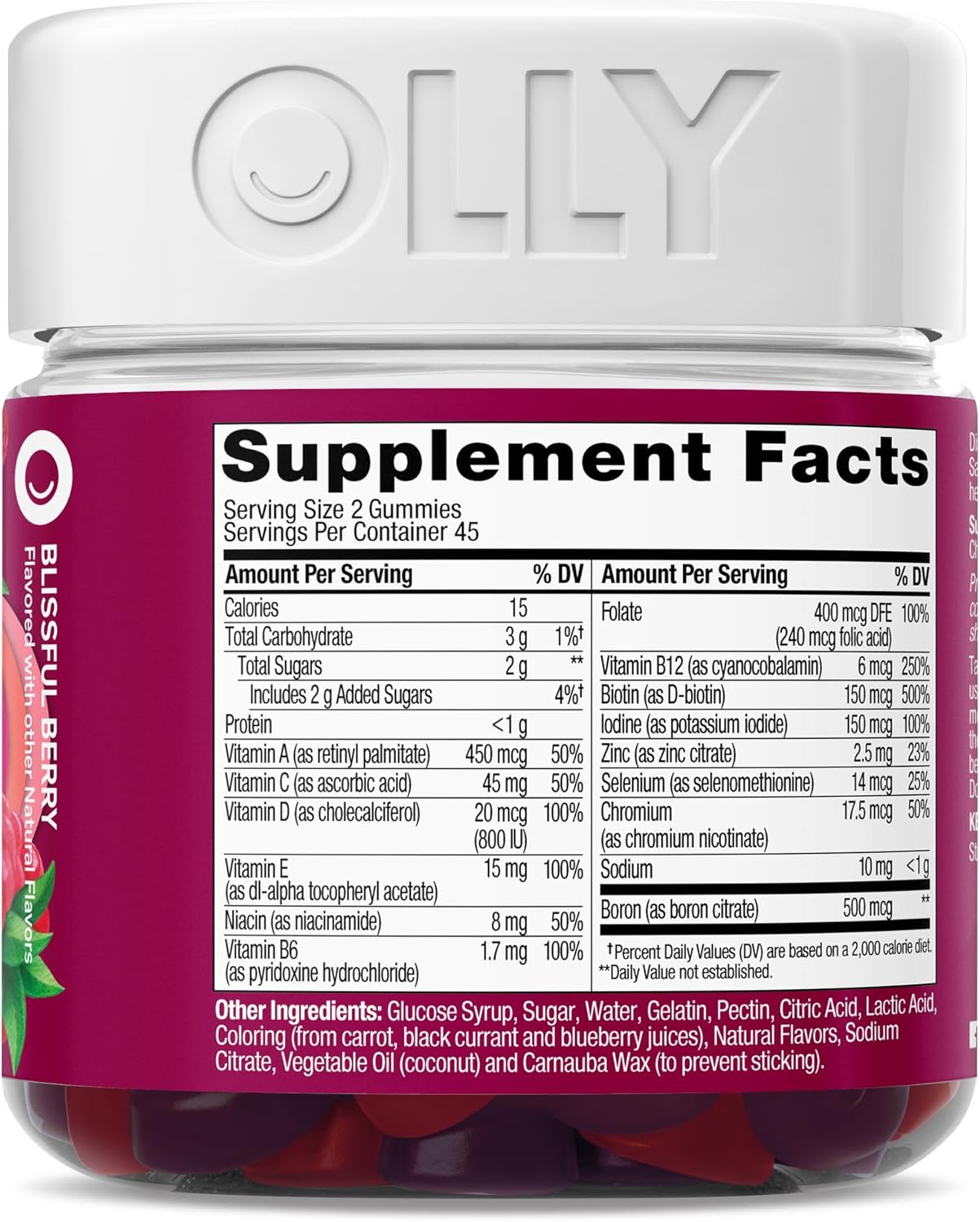 OLLY Women's Multivitamin Gummy – Clean Label Daily Vitamin for Intentional Routines, 90 Count