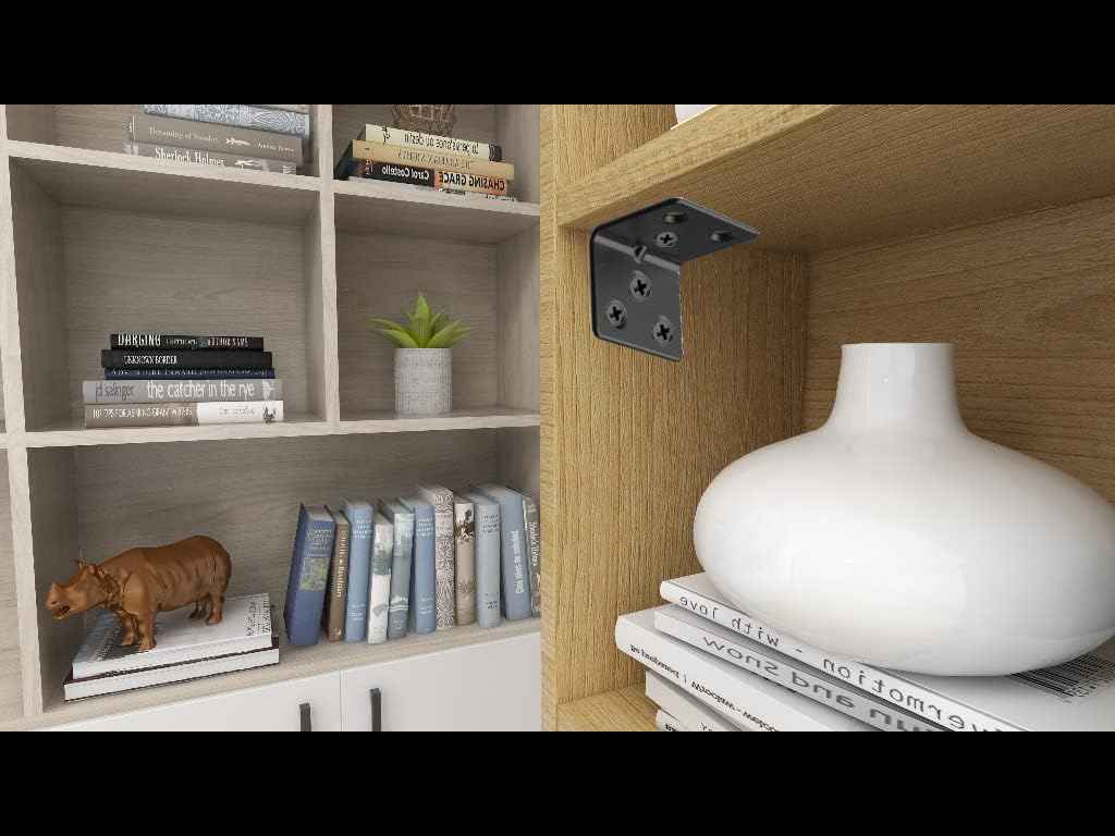 Aufuga Black Coated Shelf Bracket for Durable Patio Wall Storage and Outdoor Entertaining