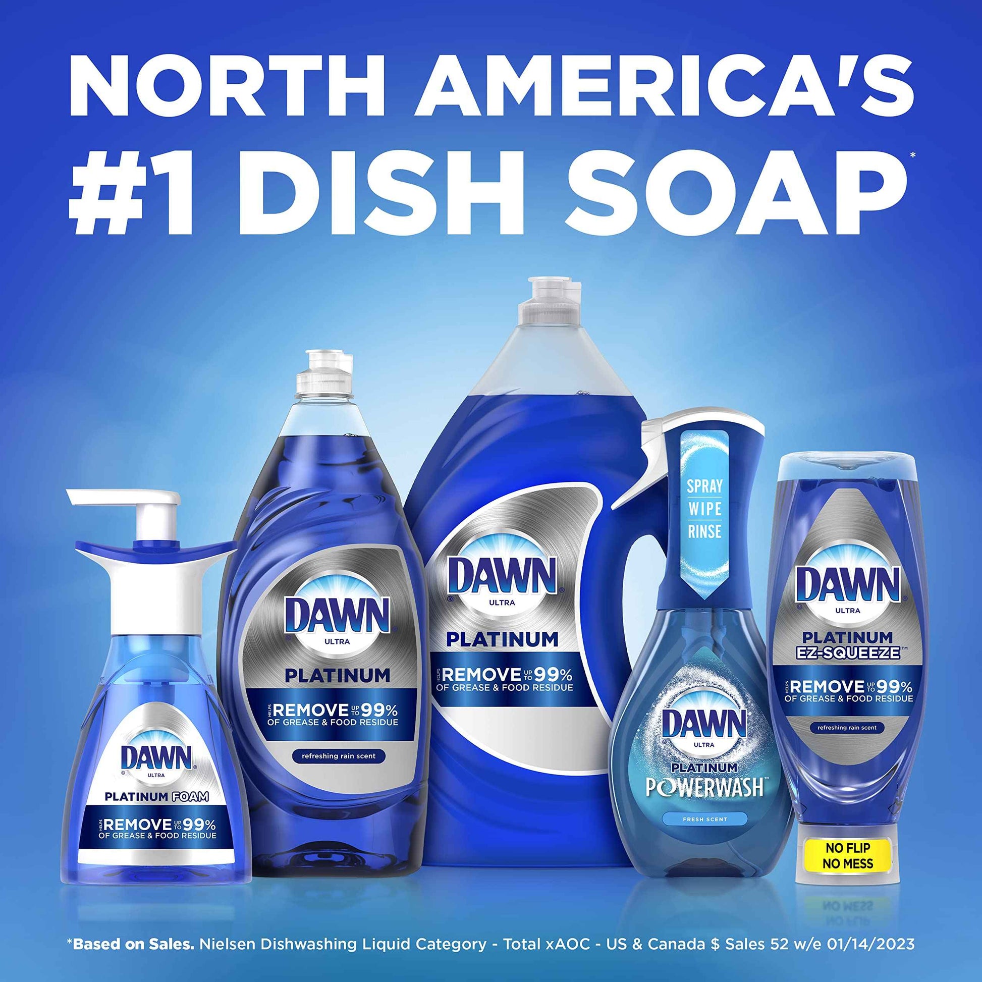 Dawn Platinum Erasing Dish Foam – Clutter-Free Foaming Dish Soap for Studio Kitchens, Less Plastic Waste Design