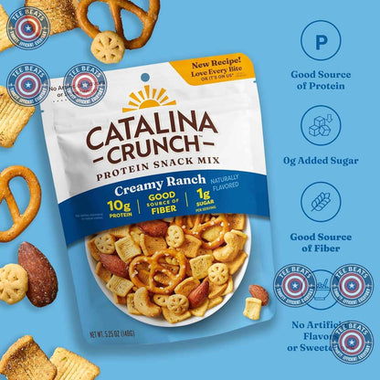 Catalina Crunch Protein Snack Mix - Ranch Protein Crunch for Home Office Desk and Meeting Between-Break Sustenance