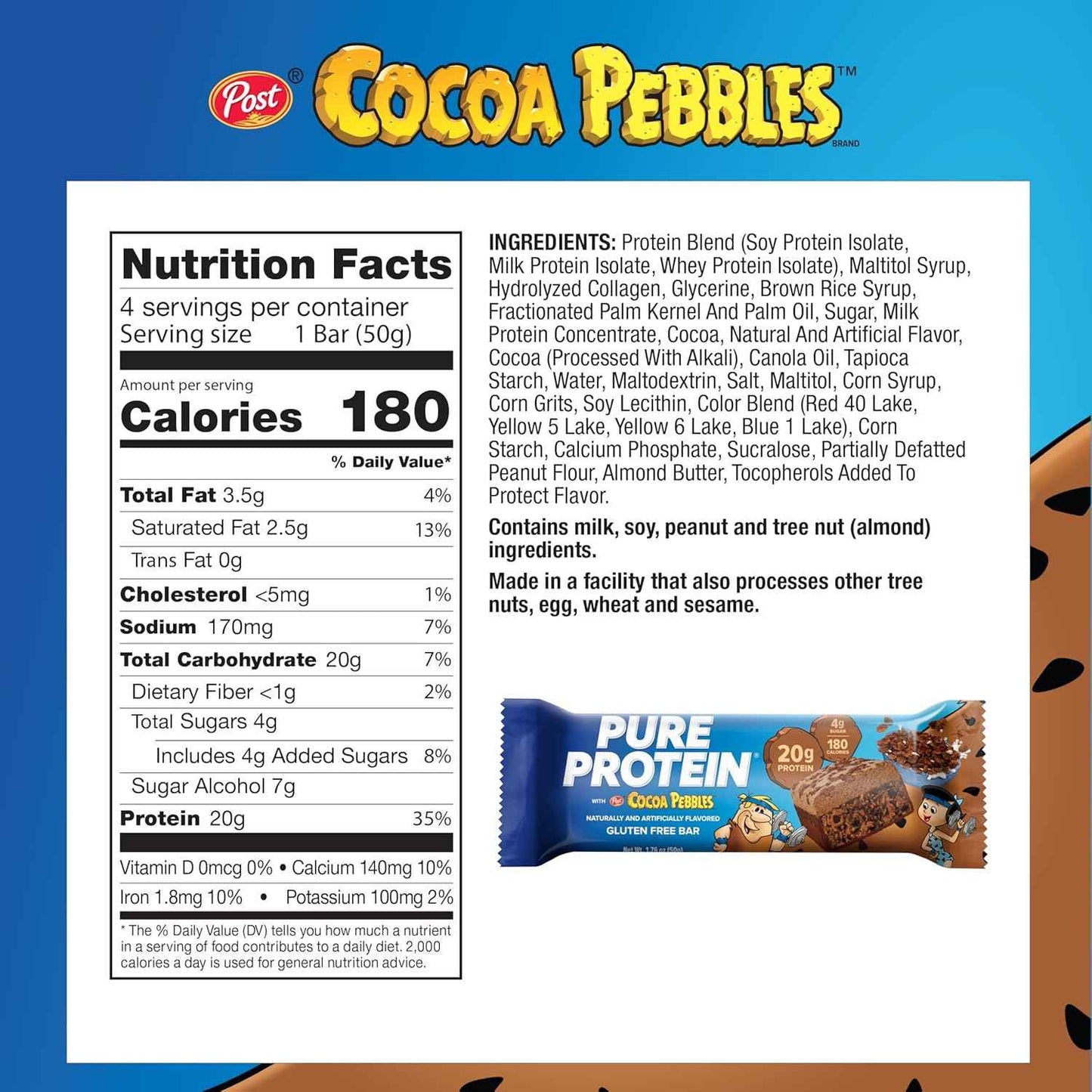 Pure Protein Cocoa PEBBLES Protein Bars – Balanced Self-Care Snack for Active Wellness Lifestyles