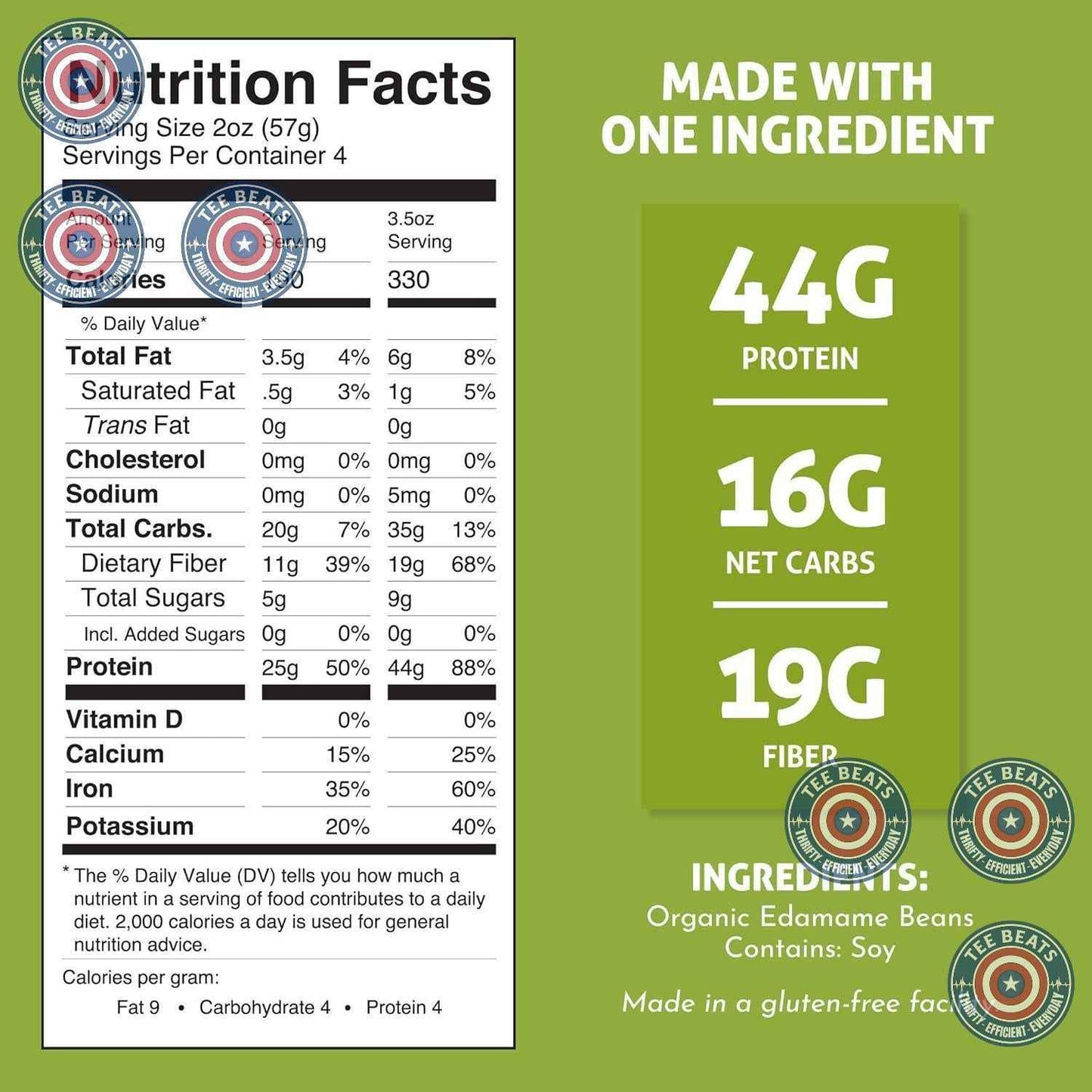 The Only Bean - Organic Edamame Pasta - Low-Carb High-Protein Noodles for Health-Conscious Kitchens