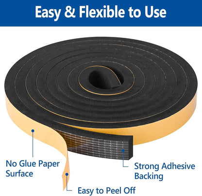 Kikerike Foam Weatherstrip – Home Office Focus Upgrade, Door and Window Noise Seal for Deep Work