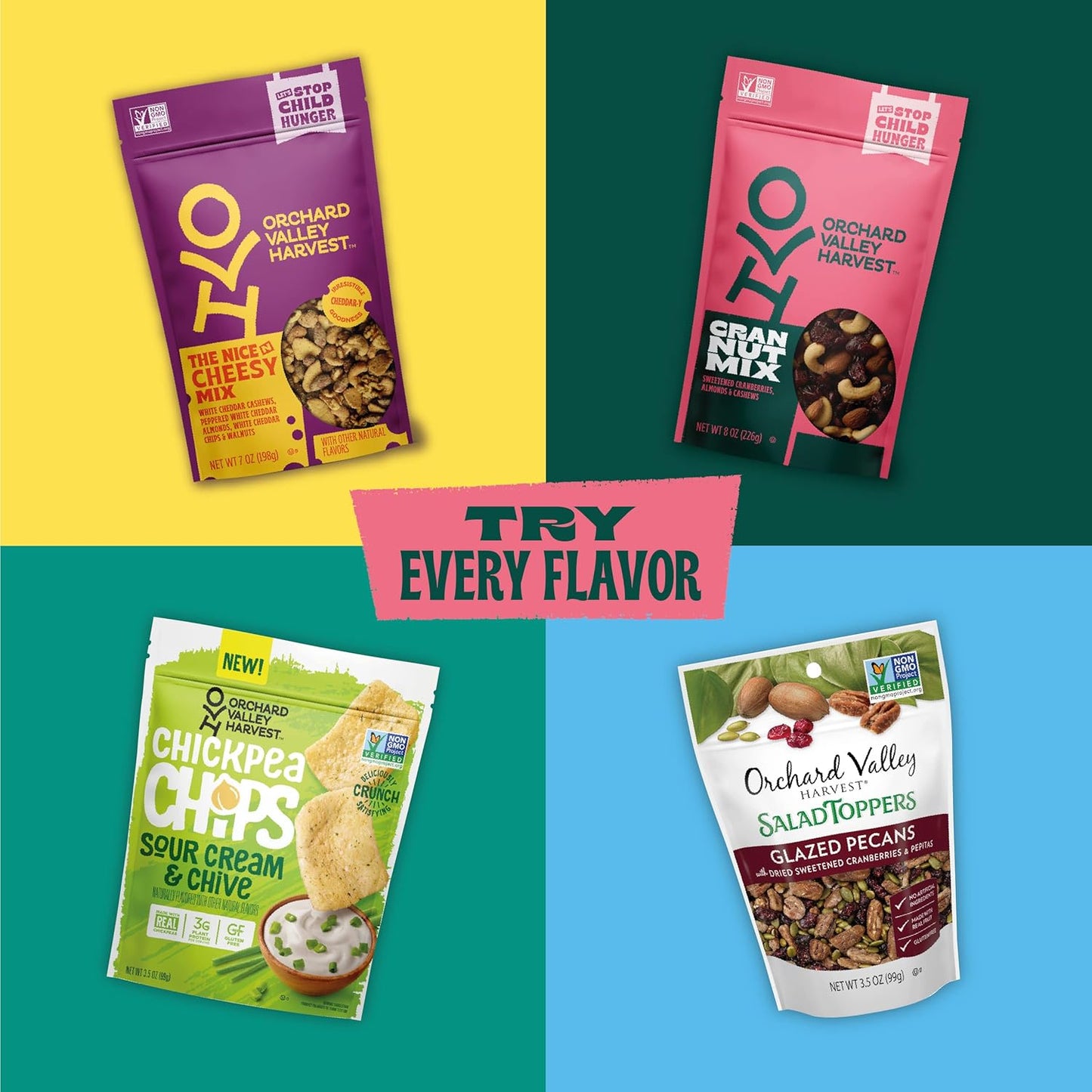 Orchard Valley Harvest Cran Nut Trail Mix – Hiking and Trail-Ready Snack Pouches with Cranberries and Almonds