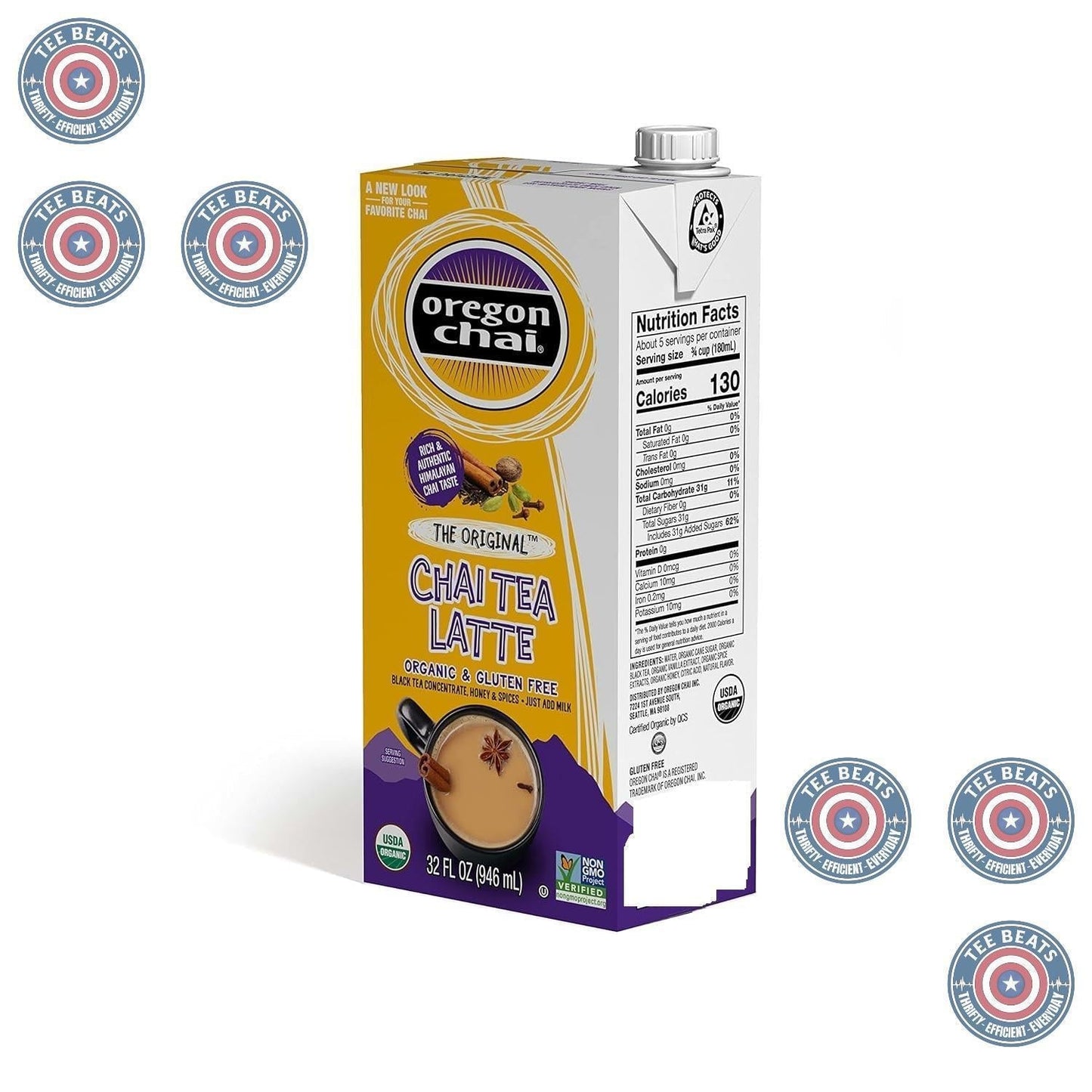 Oregon Chai Original Chai Concentrate for Wellness-Focused Home Kitchen, Clean-Label Spiced Tea Latte Mix