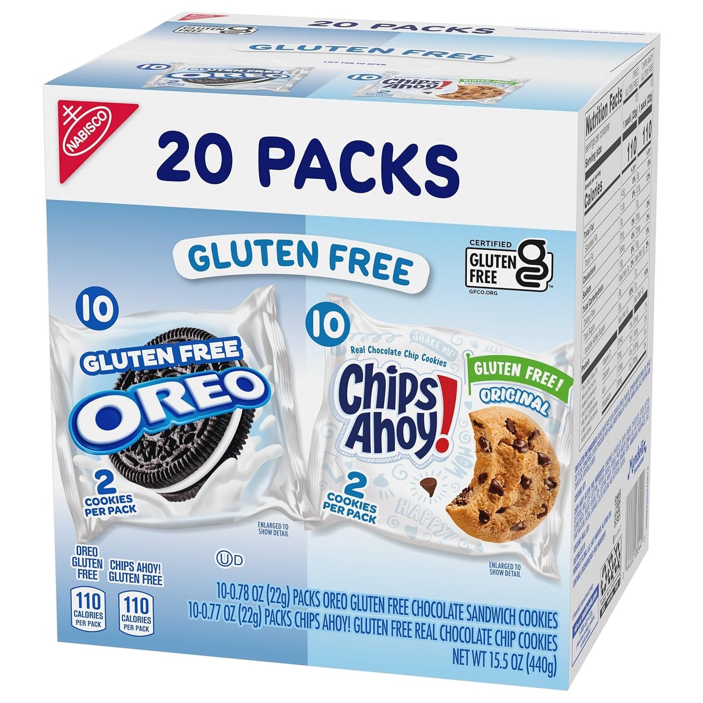 OREO & CHIPS AHOY! Gluten Free Cookies – Travel Snack Pack for Road Trips, Camping, and Carry-On Bags