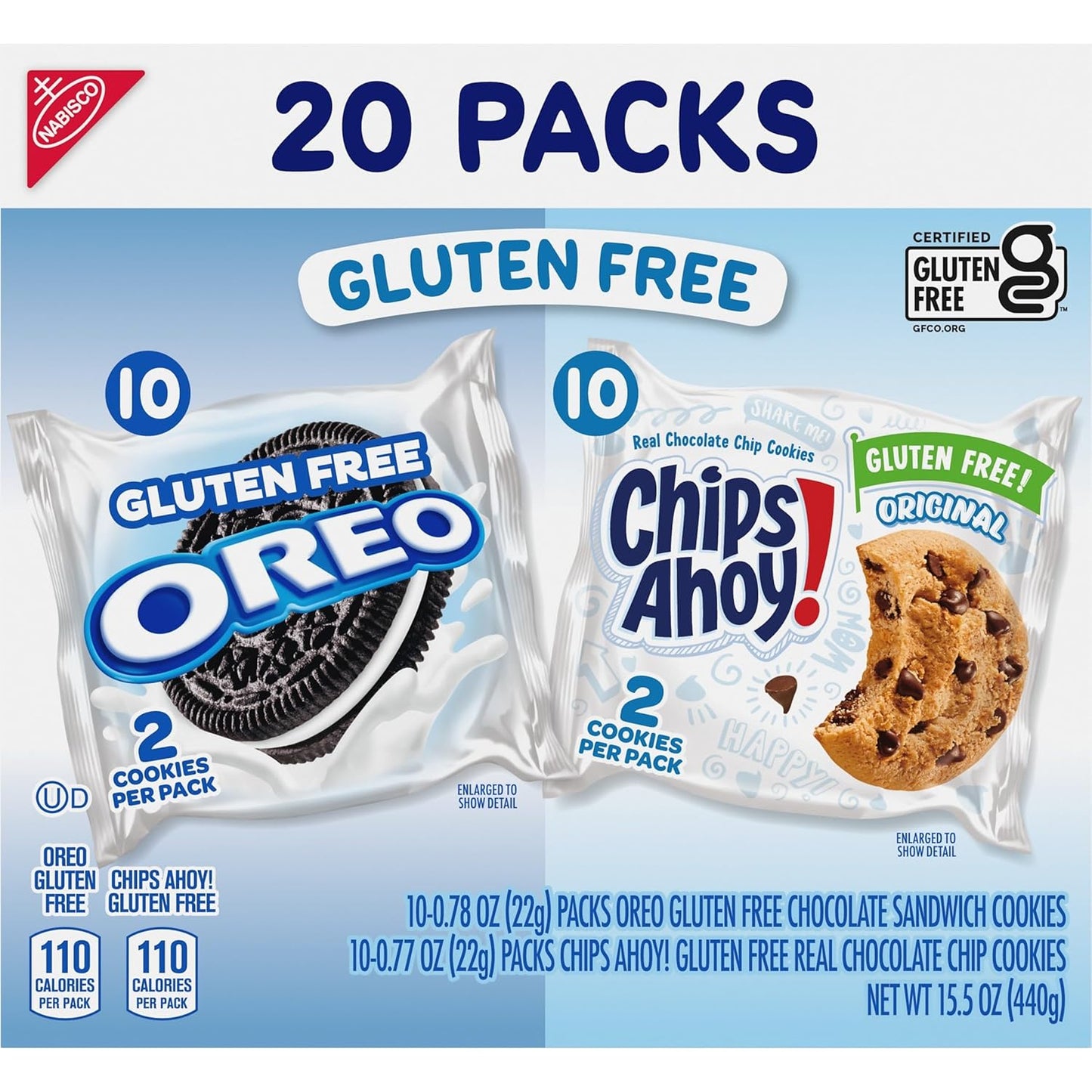 OREO & CHIPS AHOY! Gluten Free Cookies – Travel Snack Pack for Road Trips, Camping, and Carry-On Bags