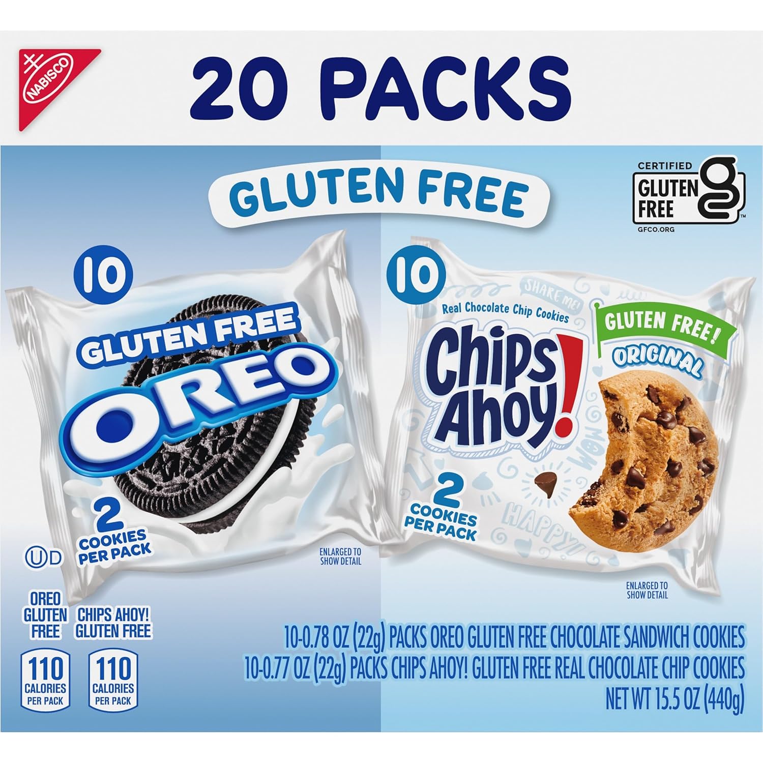 OREO & CHIPS AHOY! Gluten Free Cookies – Travel Snack Pack for Road Trips, Camping, and Carry-On Bags