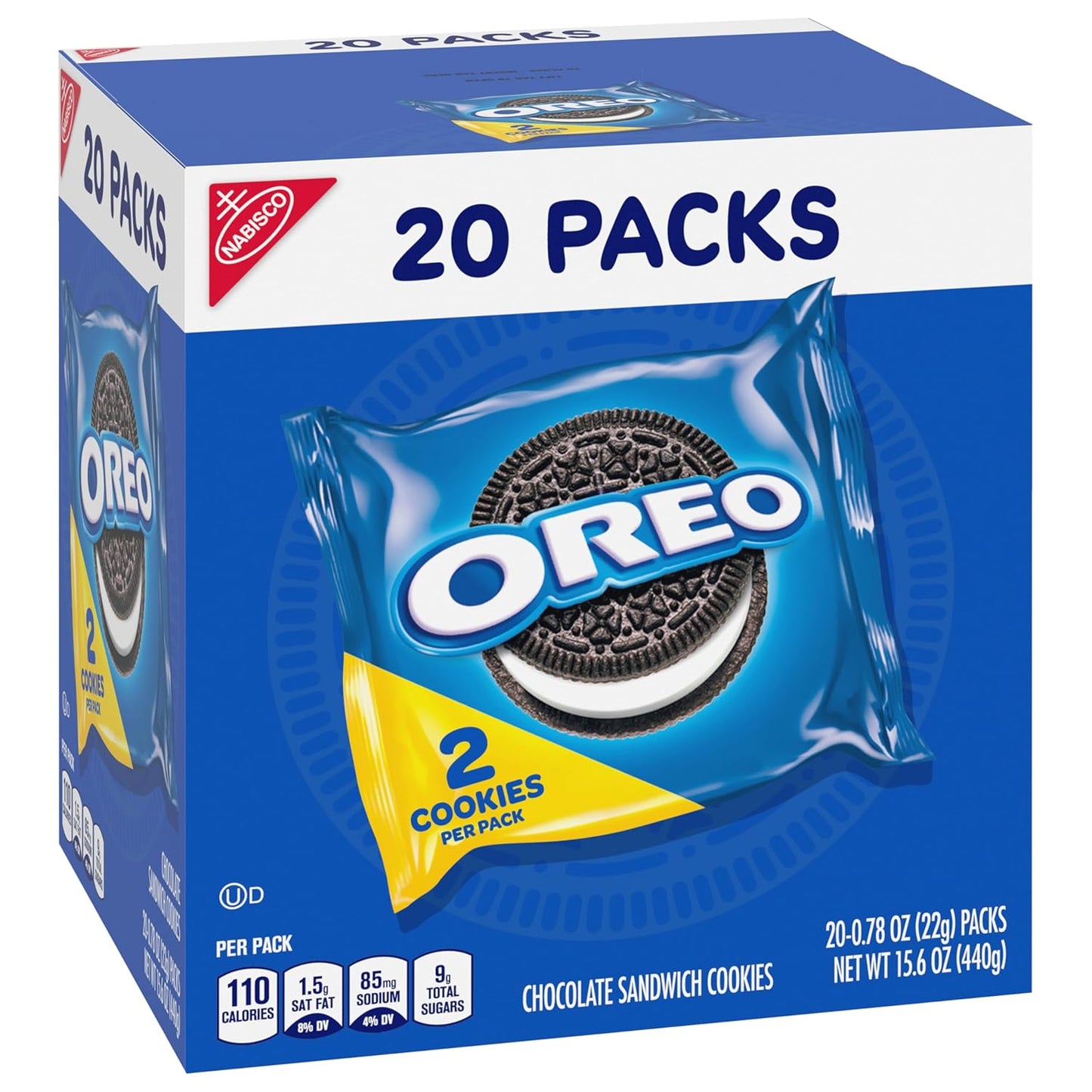 OREO Chocolate Sandwich Cookies Snack Packs – Road Trip and Commuter Snacks That Resist Crushing, 20 Travel Packs