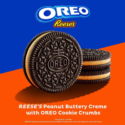 OREO REESE'S Peanut Butter Creme Cookies – After-School Lunchbox Treat for Kids, Kosher Sandwich Snack, 12.35 oz
