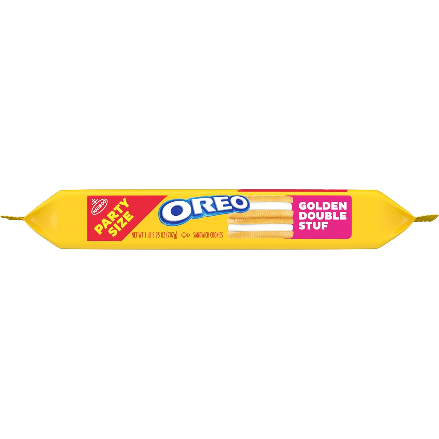 OREO Double Stuf Golden Sandwich Cookies for Picnic Baskets and Park Outings, Party Size 24.95 oz