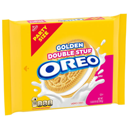 OREO Double Stuf Golden Sandwich Cookies for Picnic Baskets and Park Outings, Party Size 24.95 oz