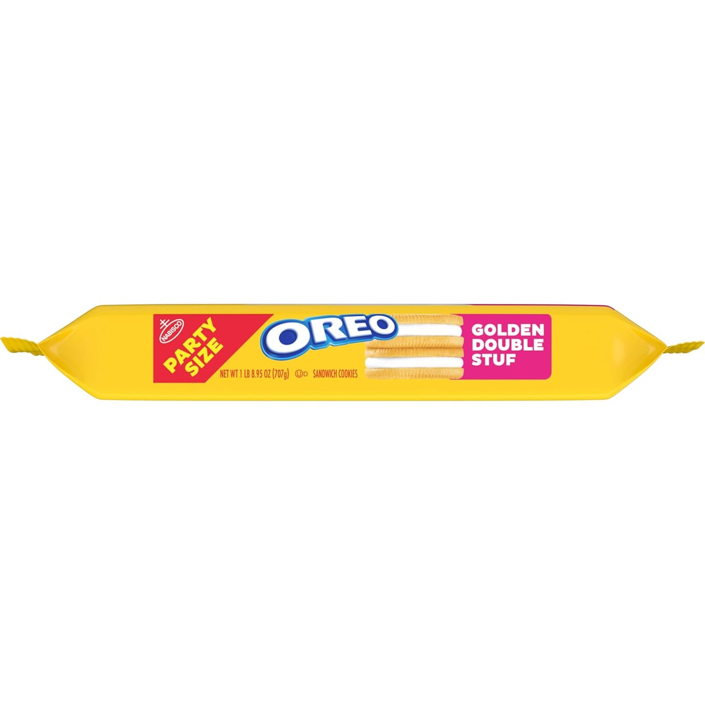 OREO Double Stuf Golden Sandwich Cookies for Picnic Baskets and Park Outings, Party Size 24.95 oz