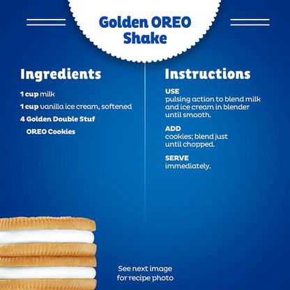 OREO Double Stuf Golden Sandwich Cookies for Picnic Baskets and Park Outings, Party Size 24.95 oz