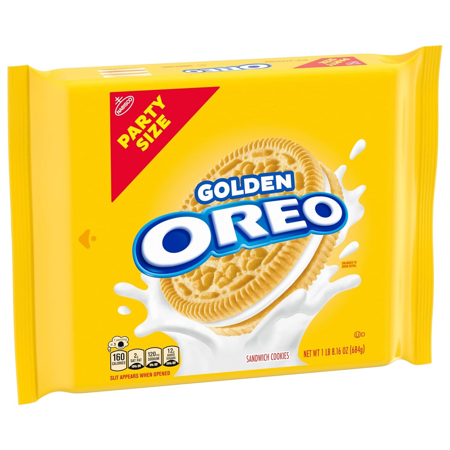 OREO Golden Sandwich Cookies Party Size – Portable Resealable Snack for Picnics, Camping, and Backyard Cookouts