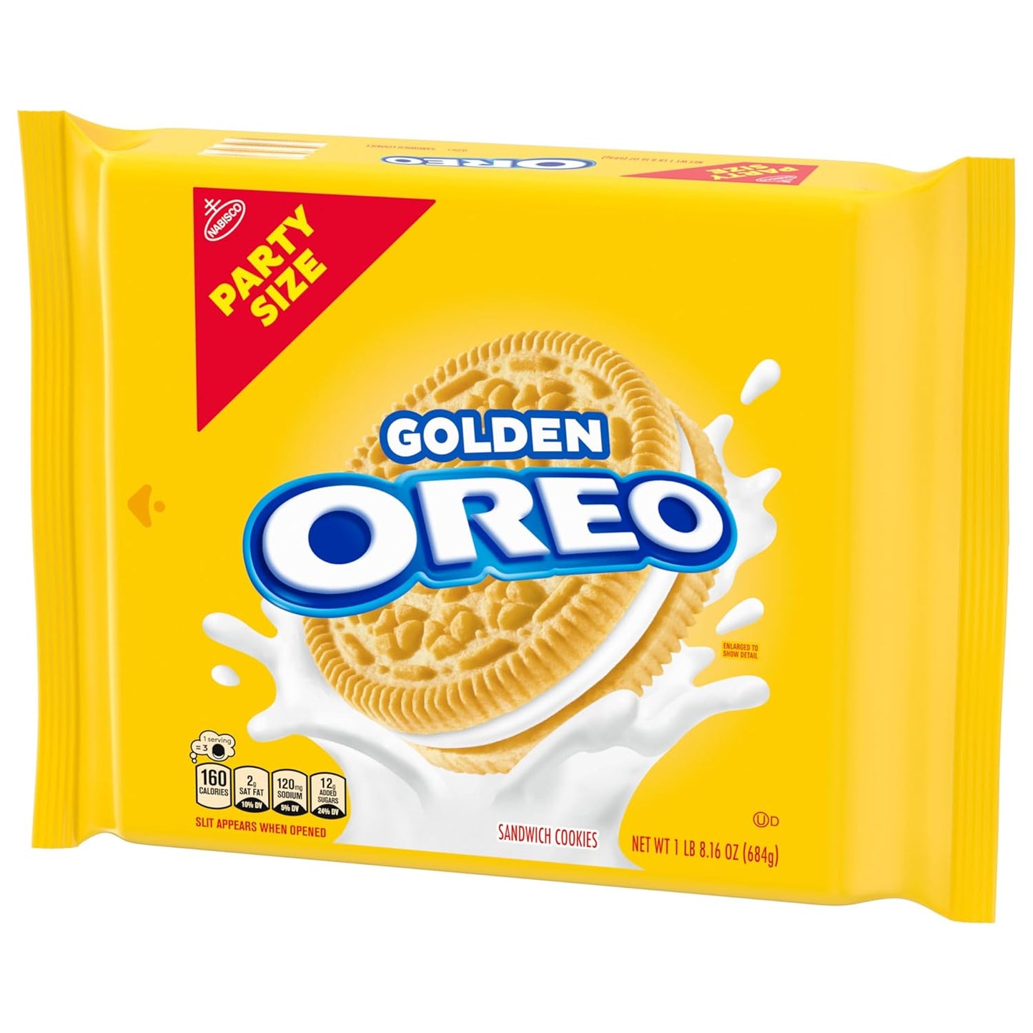 OREO Golden Sandwich Cookies Party Size – Portable Resealable Snack for Picnics, Camping, and Backyard Cookouts