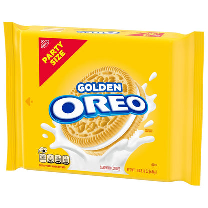 OREO Golden Sandwich Cookies Party Size – Portable Resealable Snack for Picnics, Camping, and Backyard Cookouts