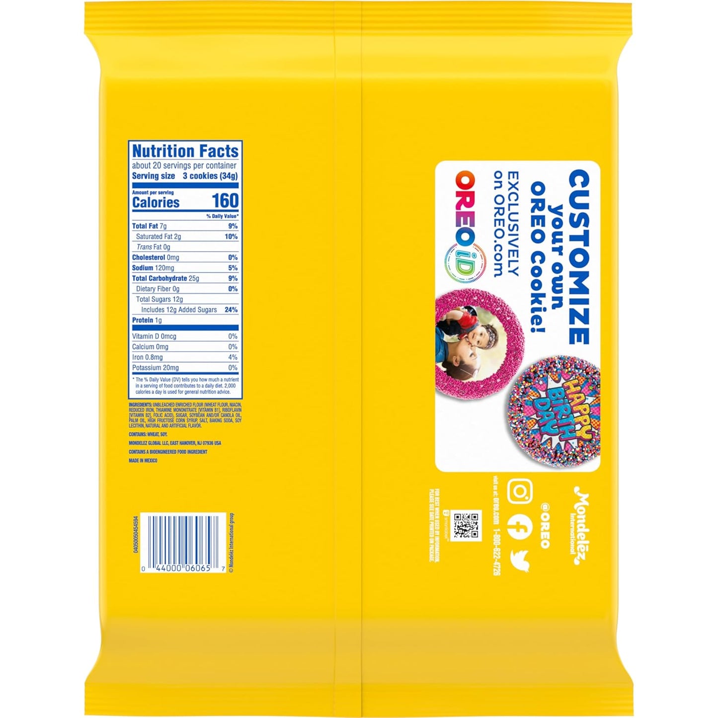 OREO Golden Sandwich Cookies Party Size – Portable Resealable Snack for Picnics, Camping, and Backyard Cookouts