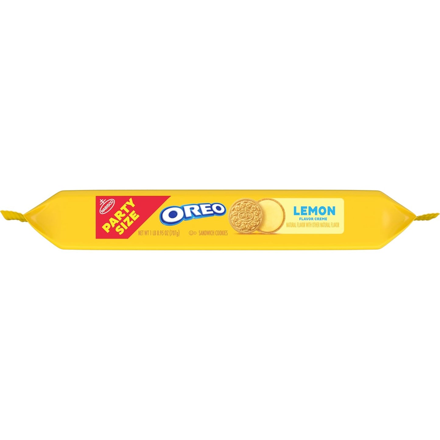 OREO Lemon Creme Sandwich Cookies – Picnic Snack for Road Trips, Resealable Party Size 24.95 oz