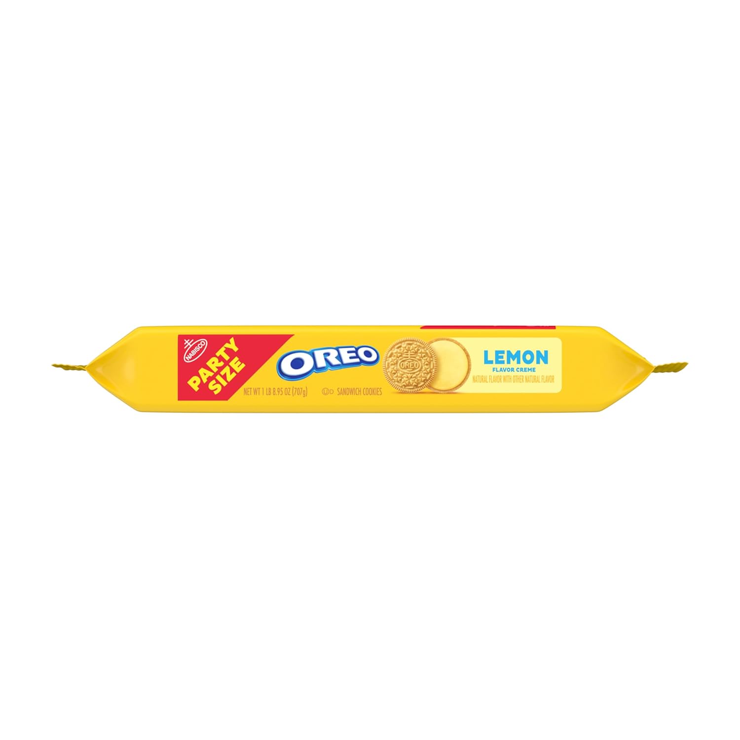 OREO Lemon Creme Sandwich Cookies – Picnic Snack for Road Trips, Resealable Party Size 24.95 oz
