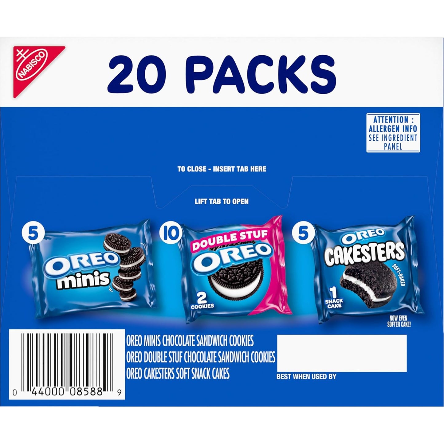 OREO Lovers Variety Pack – School Lunchbox Snacks for Kids, 20 Individually Wrapped Cookie and Snack Cake Packs