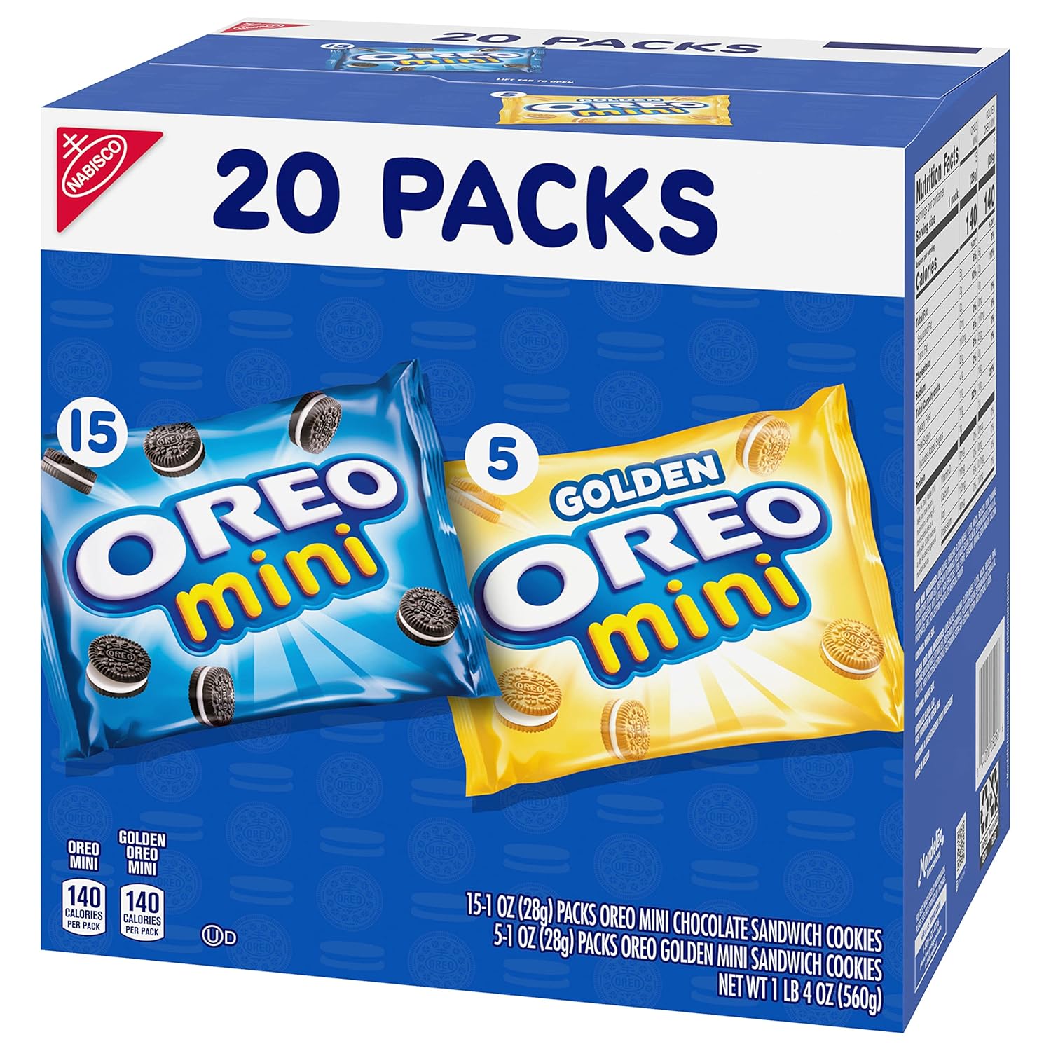 OREO Mini Mix Sandwich Cookies Variety Pack for Office Snack Drawer, Bulk 20 Pack