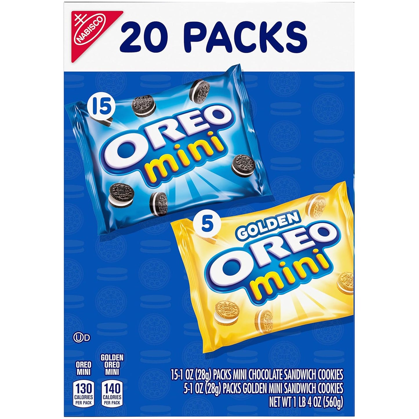 OREO Mini Mix Sandwich Cookies Variety Pack for Office Snack Drawer, Bulk 20 Pack