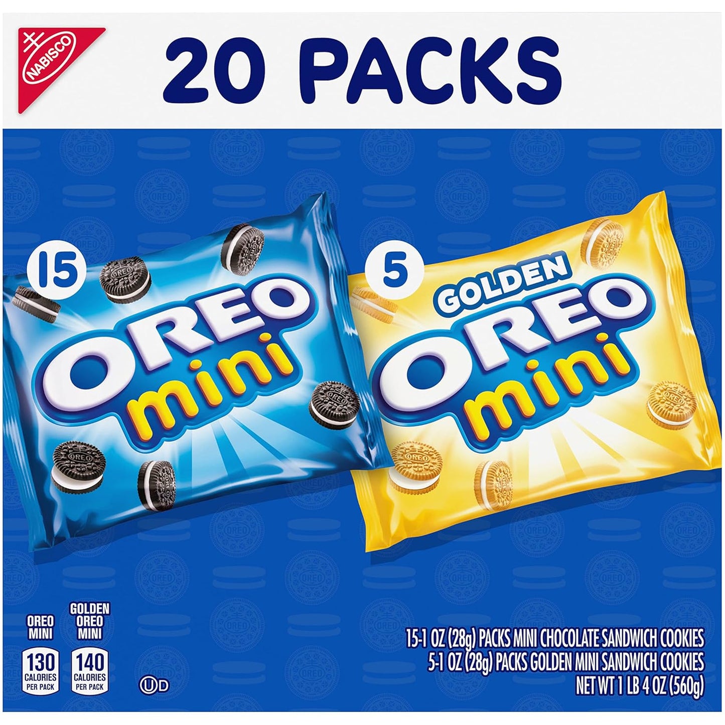 OREO Mini Mix Sandwich Cookies Variety Pack for Office Snack Drawer, Bulk 20 Pack