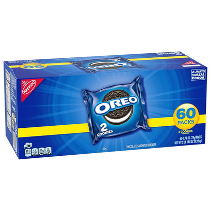 OREO Original Sandwich Cookies, 60 Individually Wrapped Snack Packs for Office Breakrooms and Pantries