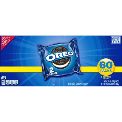 OREO Original Sandwich Cookies, 60 Individually Wrapped Snack Packs for Office Breakrooms and Pantries