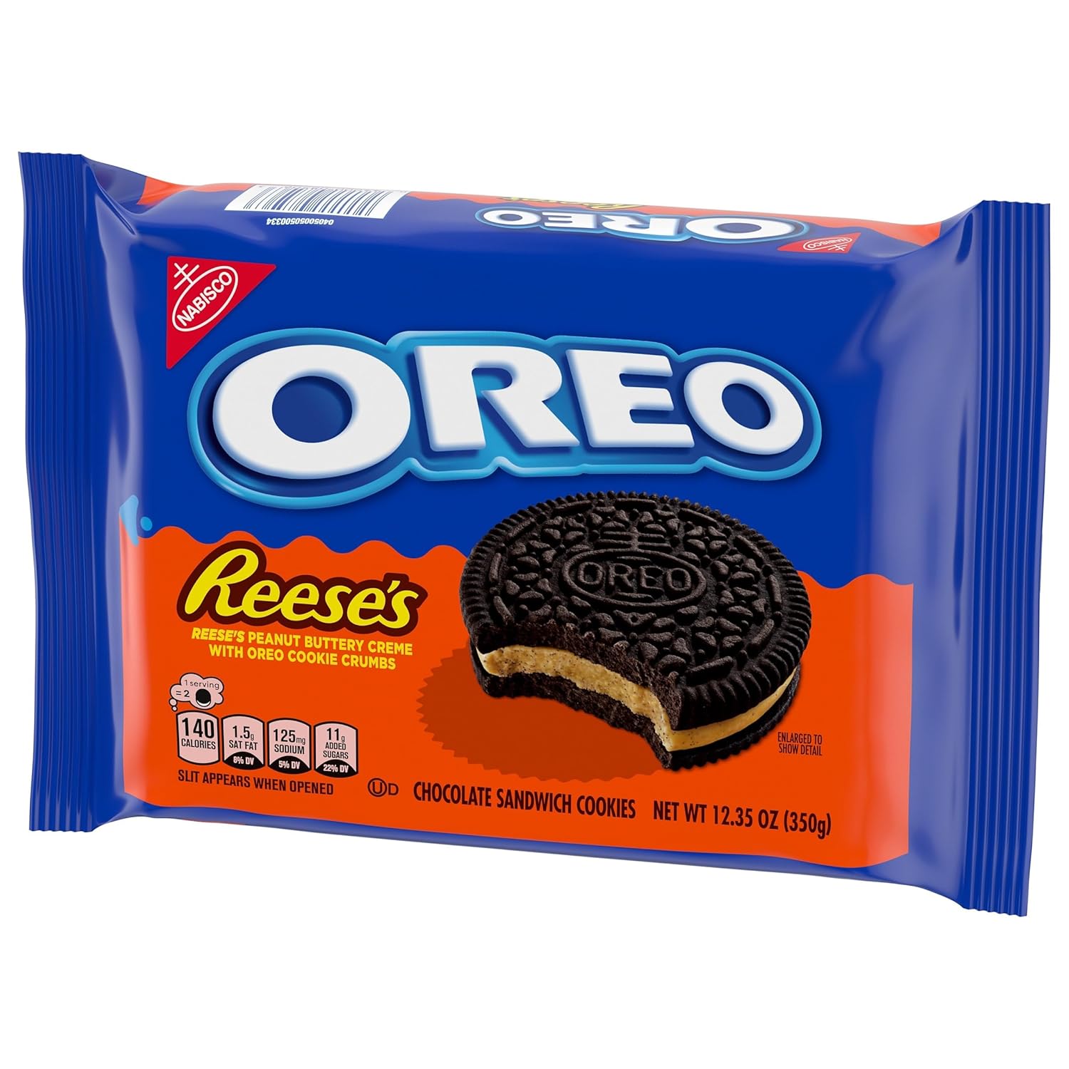 OREO REESE'S Peanut Butter Creme Cookies – After-School Lunchbox Treat for Kids, Kosher Sandwich Snack, 12.35 oz