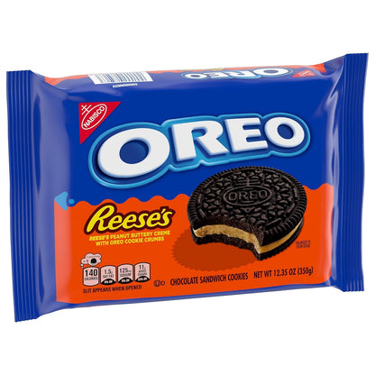 OREO REESE'S Peanut Butter Creme Cookies – After-School Lunchbox Treat for Kids, Kosher Sandwich Snack, 12.35 oz