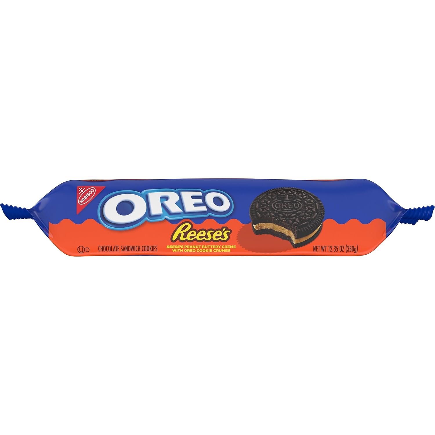 OREO REESE'S Peanut Butter Creme Cookies – After-School Lunchbox Treat for Kids, Kosher Sandwich Snack, 12.35 oz