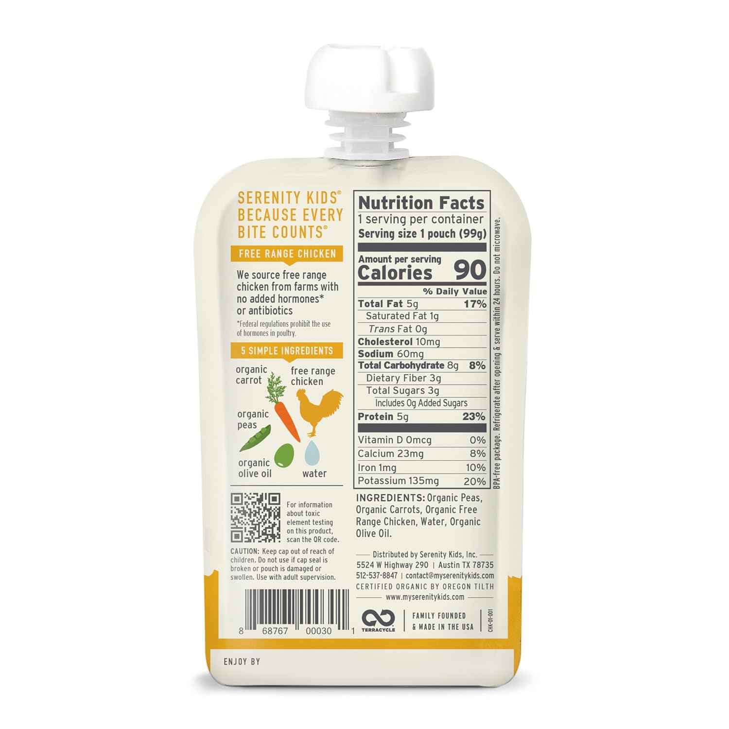 Serenity Kids BPA Free Baby Food Pouch Tested for 200 Plus Contaminants