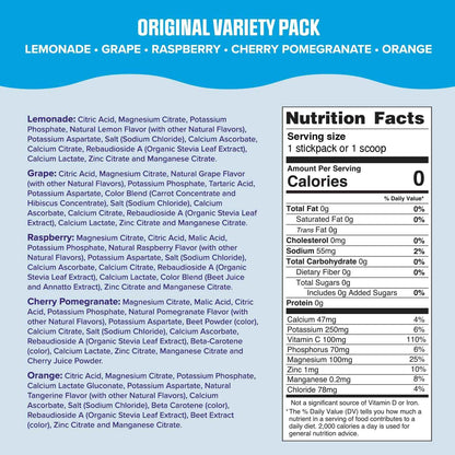 Ultima Replenisher Electrolyte Powder – Portable Hydration for Hiking and Camping, 20 Stickpack Zero Sugar Variety