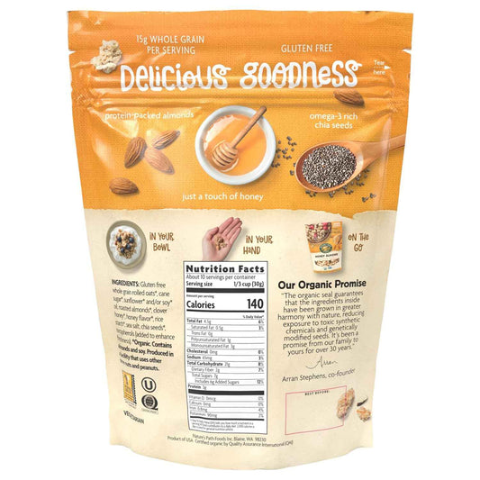 Nature's Path Organic Honey Almond Granola – Resealable Trail Snack for Hiking and Day Trips