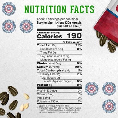 DAVID Roasted and Salted Low Sodium Seeds – Office Desk Snack for Blood Pressure Management, 16oz