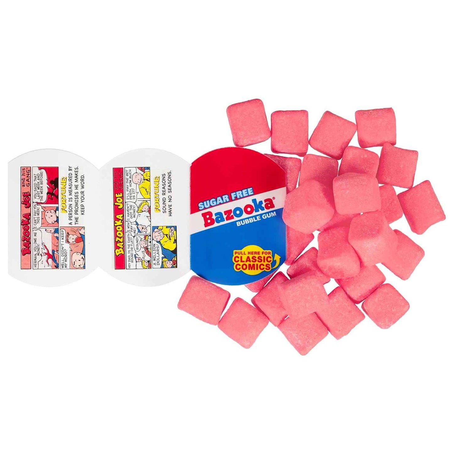 Bazooka Bubble Gum Sugar-Free Chewing Gum – Safe Little League Dugout Snack for Baseball Team Parents, 100-Ct Resealable Pouch