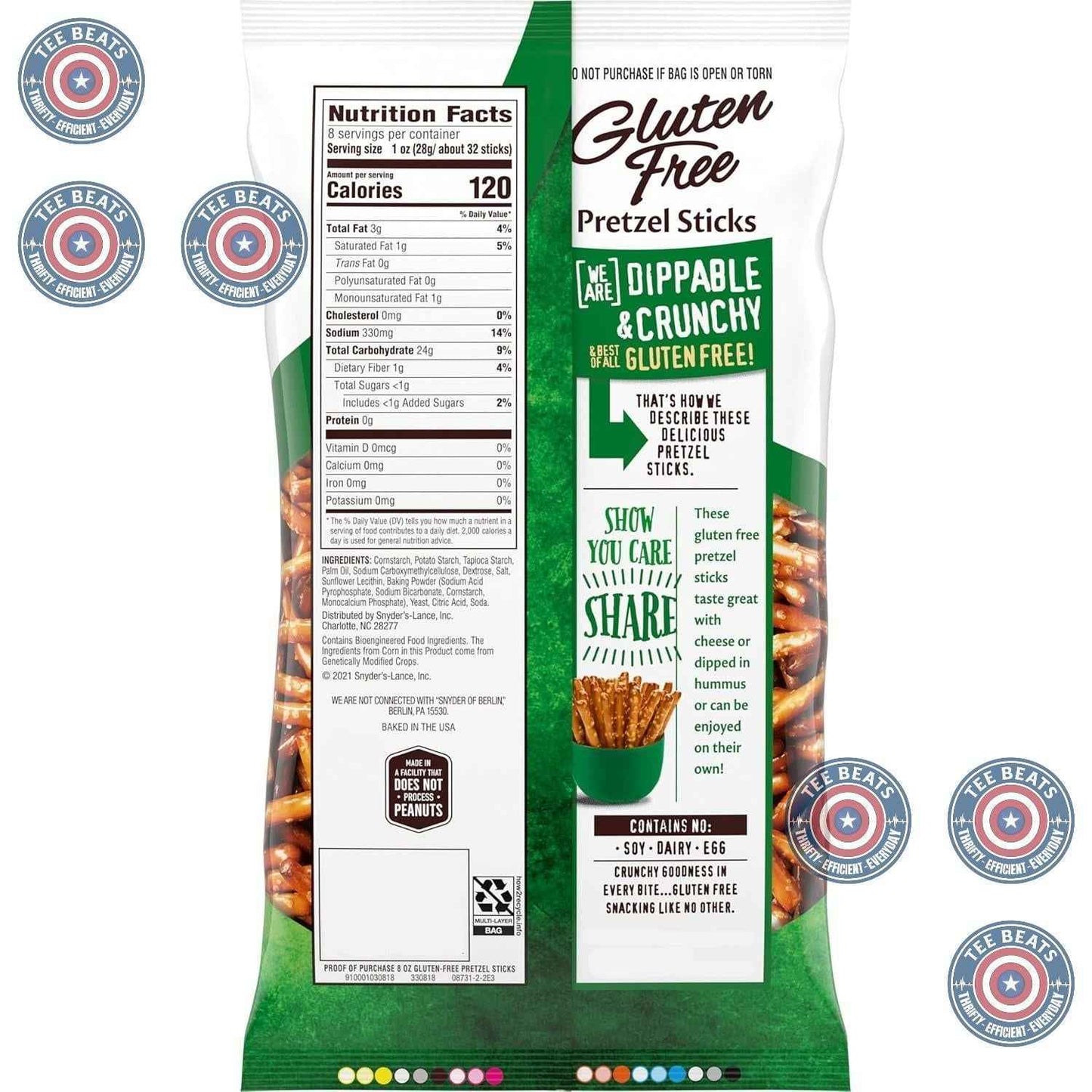 Snyder's of Hanover Gluten Free Pretzels – Safe Peanut-Free Classroom Snack for Playdates and After-School, 8 oz