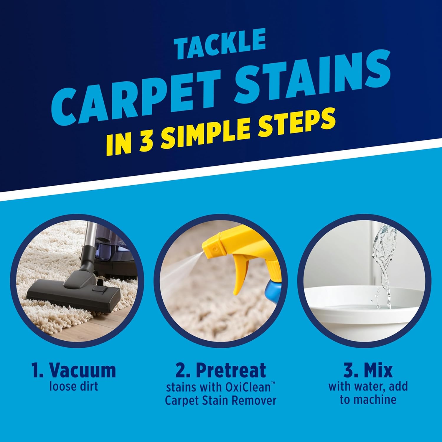 OxiClean Large Carpet Cleaner Solution – Living Room Refresh for Wall-to-Wall Carpet, 64 fl oz Steam Machine Refill