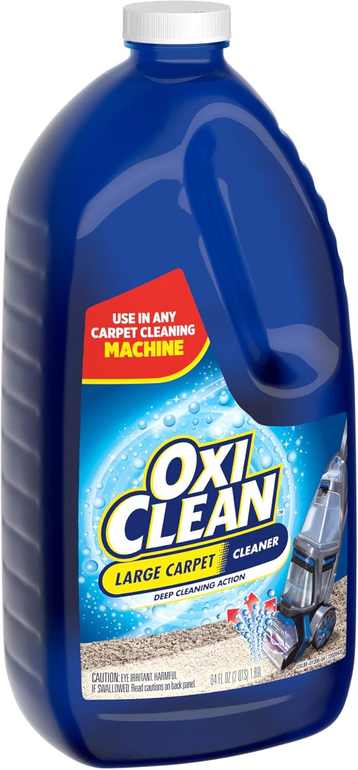 OxiClean Large Carpet Cleaner Solution – Living Room Refresh for Wall-to-Wall Carpet, 64 fl oz Steam Machine Refill