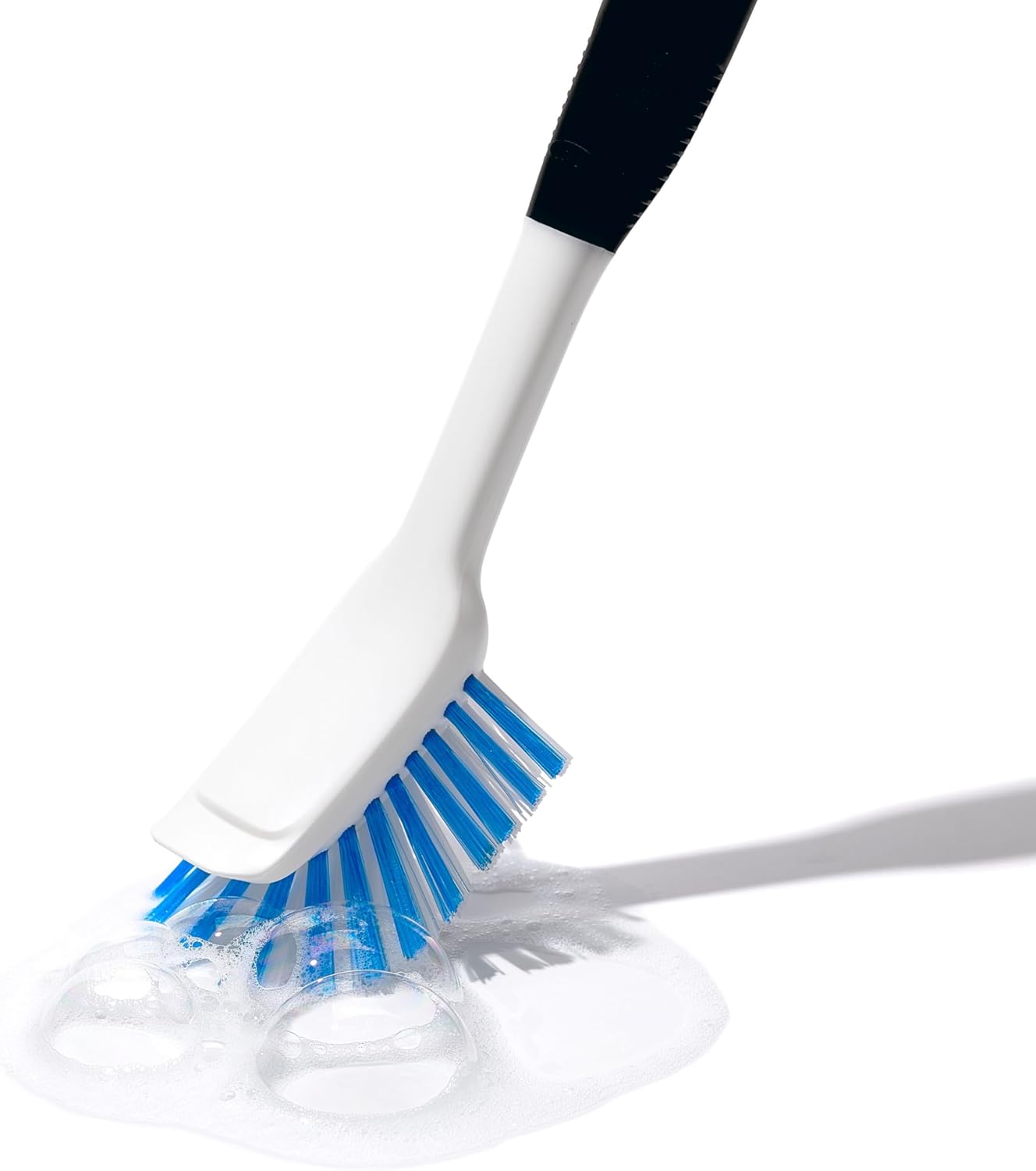 OXO Good Grips Dish Brush – Galley Kitchen Cleanup Essential for Daily Meal Prep, Nylon Bristle Scrubber with Built-In Scraper