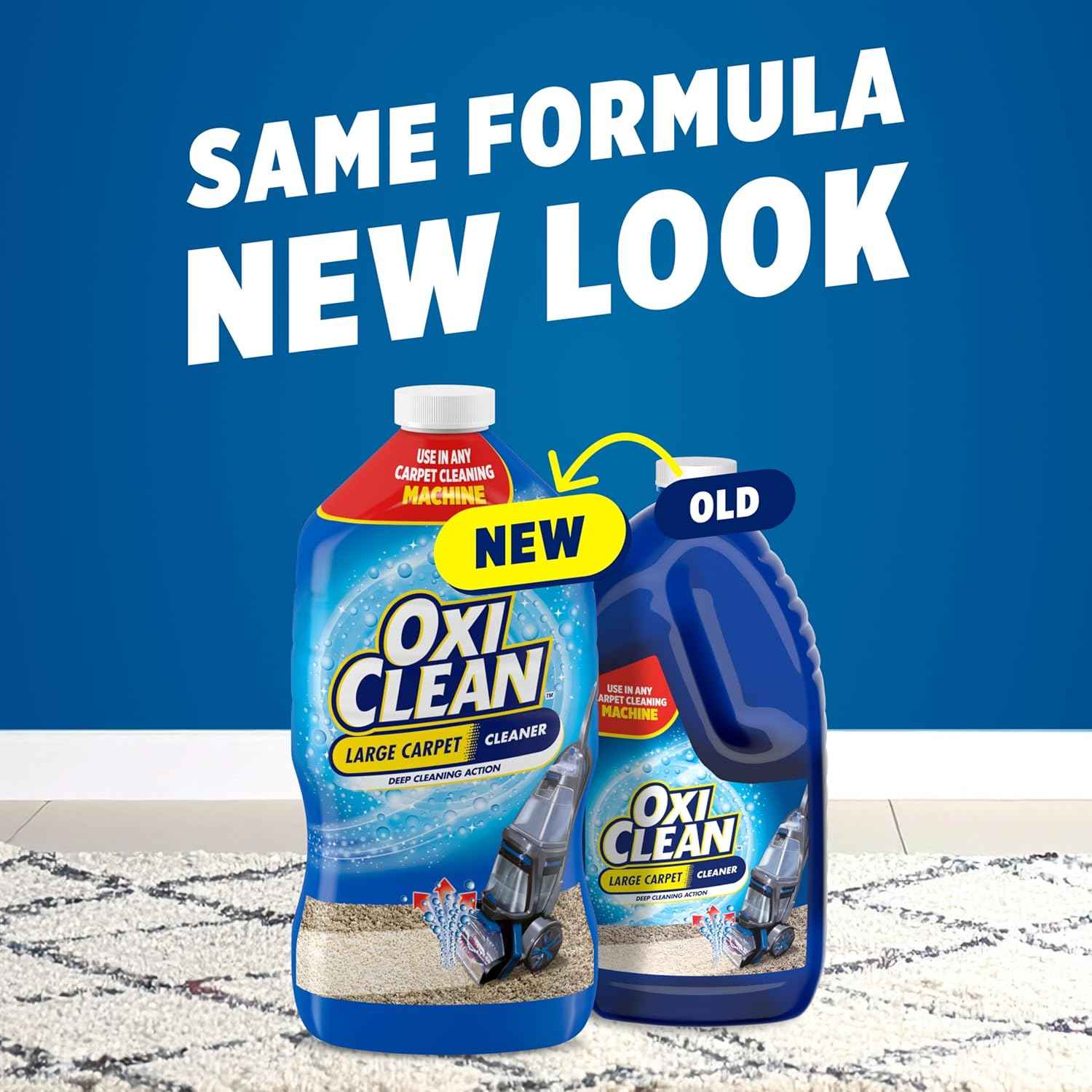 OxiClean Large Carpet Cleaner Solution – Living Room Refresh for Wall-to-Wall Carpet, 64 fl oz Steam Machine Refill