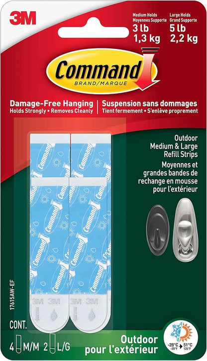 Command Outdoor Refill Strips – Damage-Free Hanging That Protects Siding and Rental Deposits