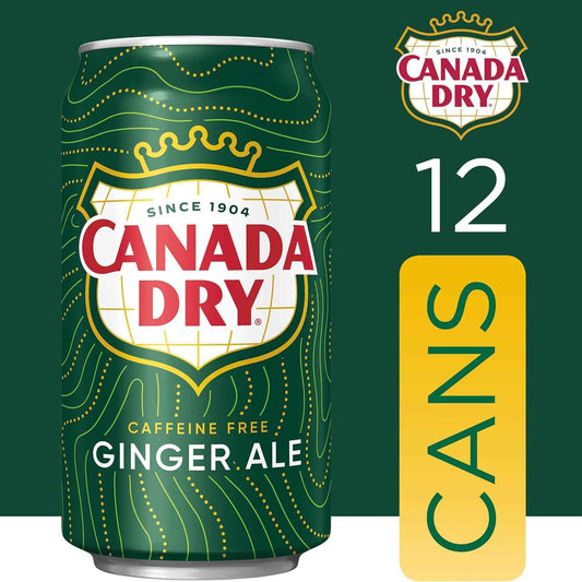 Canada Dry Ginger Ale Soda – Family Movie Night Soda, Caffeine-Free 12 fl oz Cans 24 Pack