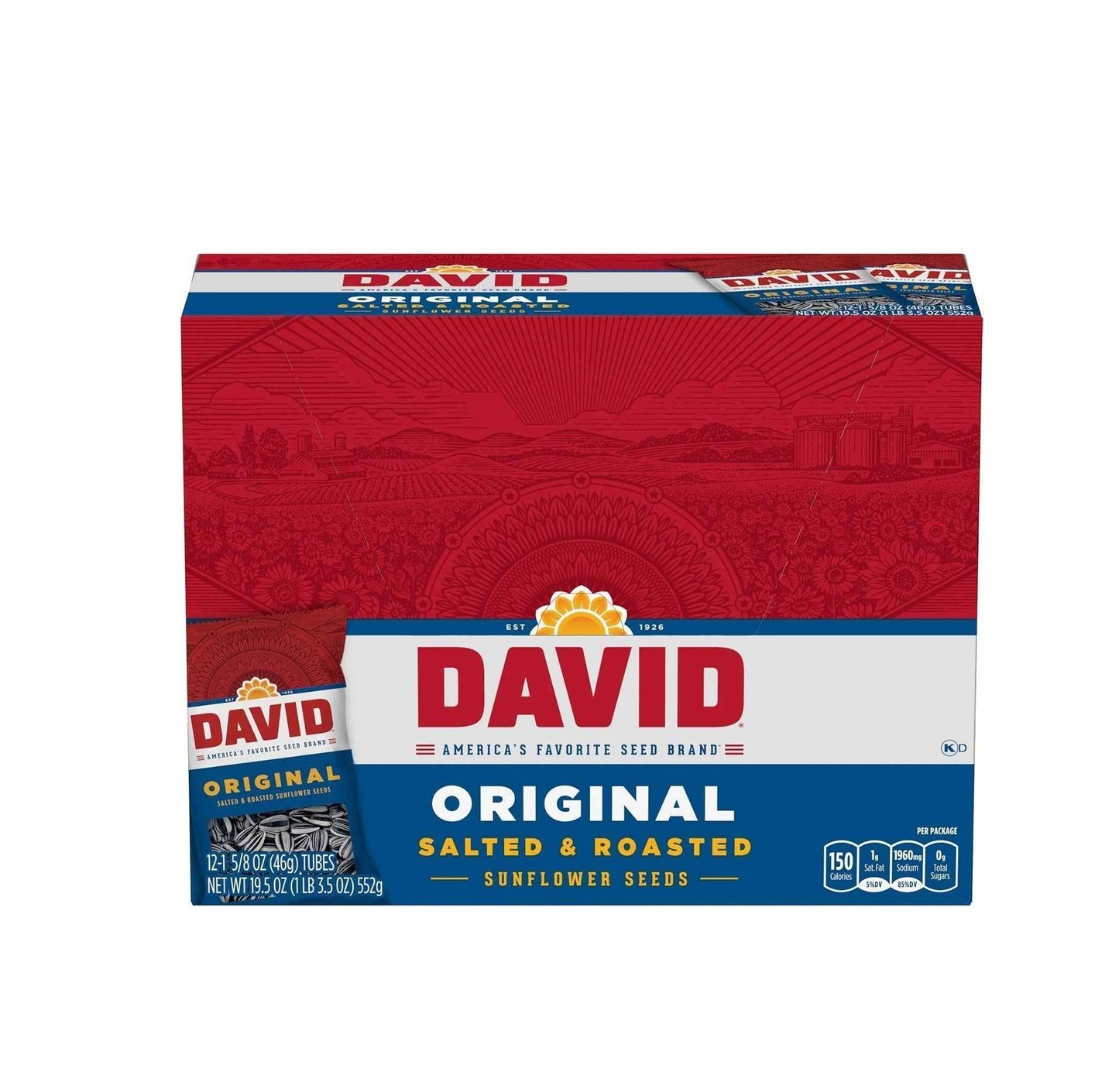 DAVID Roasted and Salted Sunflower Seeds – Mess-Free Single-Serve Snack for Hiking, Beaches, and Stadiums