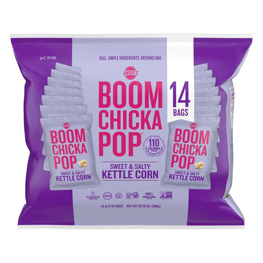 Angie's BOOMCHICKAPOP Kettle Corn Halloween Treat Bundle – 14-Count Individual Popcorn Bags as a Thoughtful Seasonal Hostess Gift