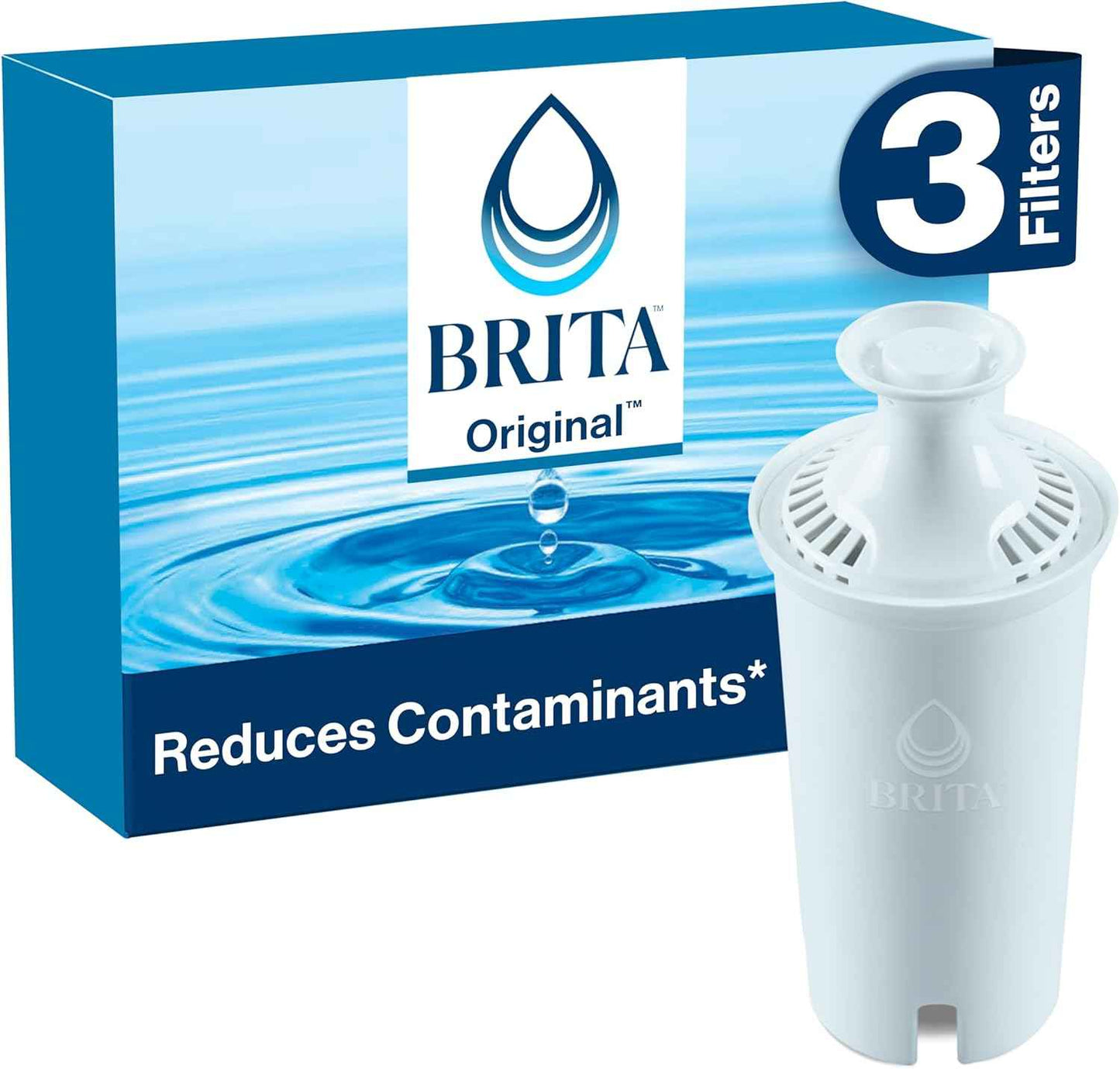 Brita Standard Replacement Filters for Pitchers – Clutter-Free Hydration for Intentional Kitchens and Clean Countertops, 3 Pack