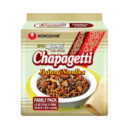 Nongshim Chapagetti Black Bean Noodles – Gentle No-Spice Korean Dinner for Sensitive Stomachs, Microwave Cup, 4-Pack