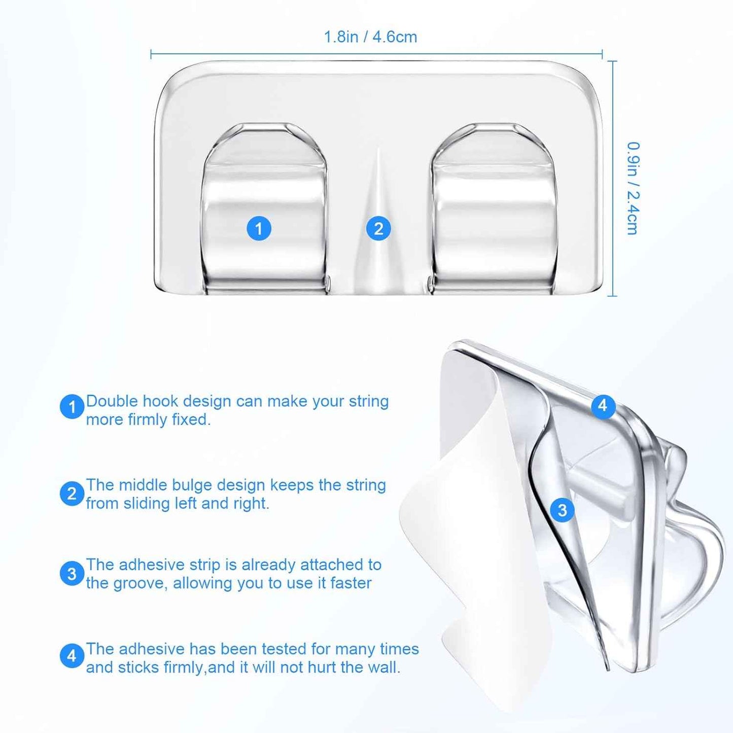 Lumivo Outdoor String Light Hooks – Heavy-Duty Adhesive Clips for Patio, Deck, and Backyard Hanging